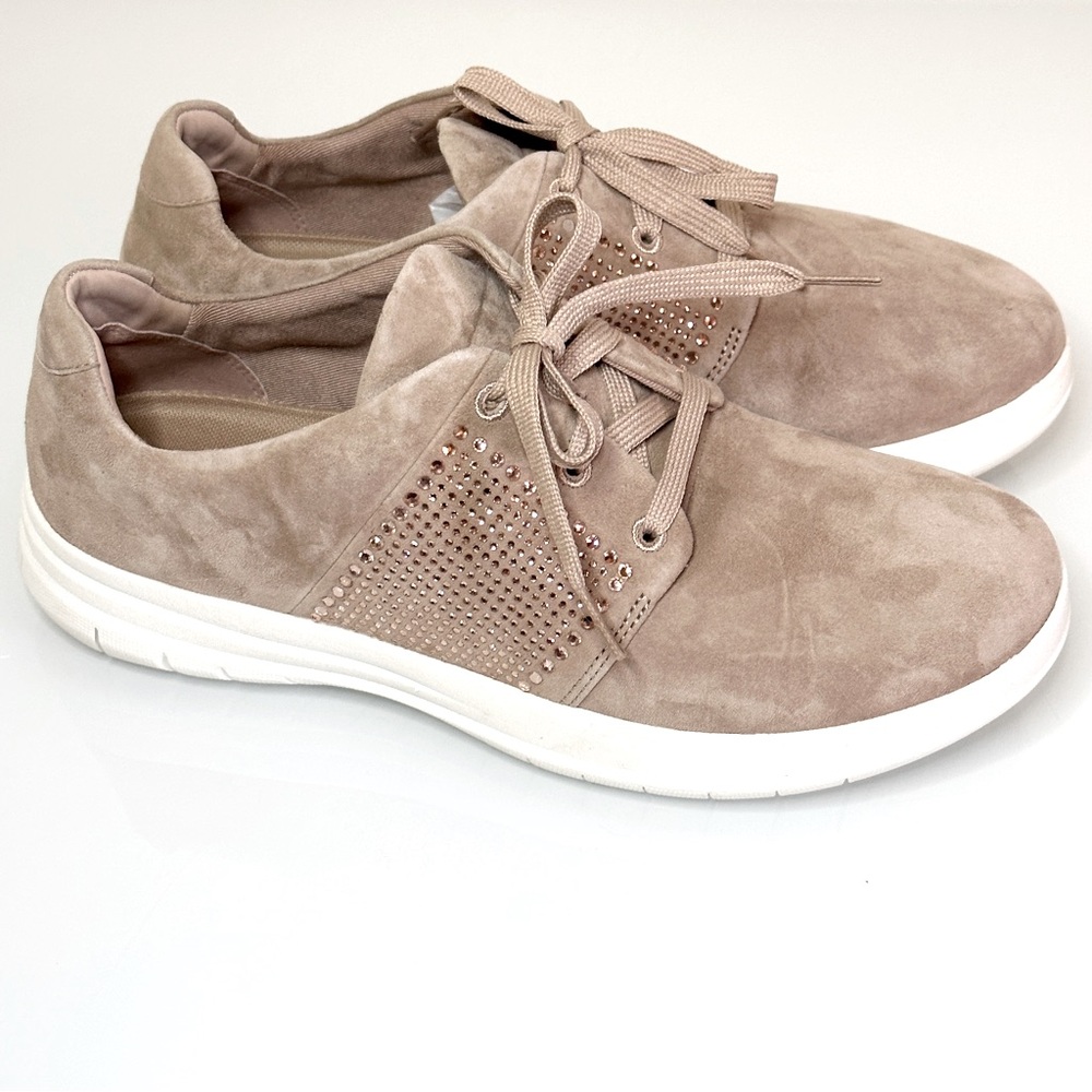 Fitflop Suede Sporty Crystal Sneakers 11 Tan